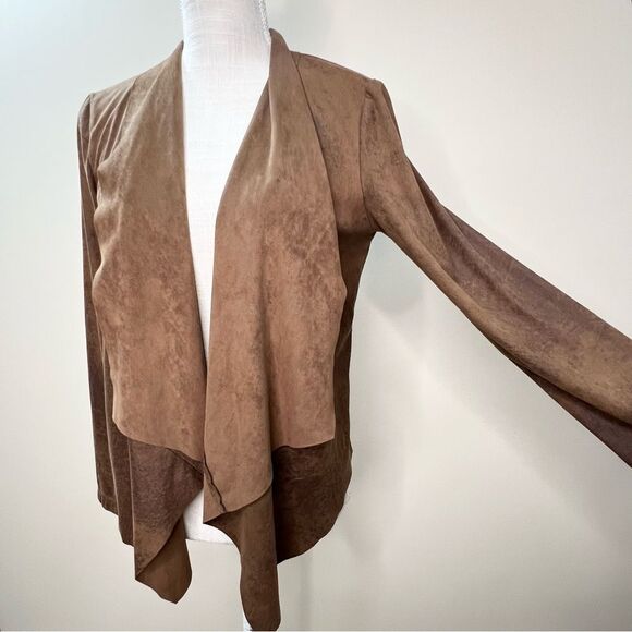 Bagatelle Faux Suede Draped Front Brown Western Jacket Small - Picture 2 of 12